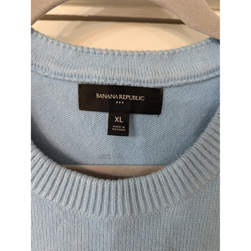 Banana Republic Mens XL Mountain Landscape Cotton Wool Sweater apres ski winter
